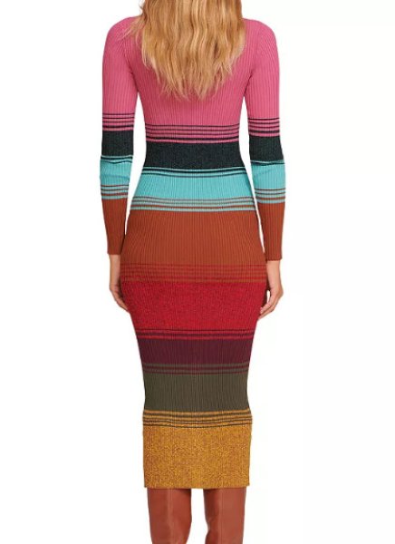 画像2: セール！【Hoda Kotb愛用】STAUD スタウド　ストライプ Shoko Sweater Midi Dress   モザイク (2)