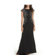 画像1: Tadashi Shoji タダシショージ　Mino Lace Gown ブラック (1)