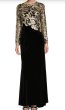 画像1: Tadashi Shoji  パーティードレス　  Sequin Lace Floral Embroidered Gown ブラック (1)