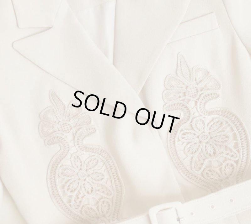 画像3: 【キャサリン皇太子妃ご愛用】Self Portrait　セルフポートレート 　Tailored Crepe Lace Detail Midi Dress  09271 (3)