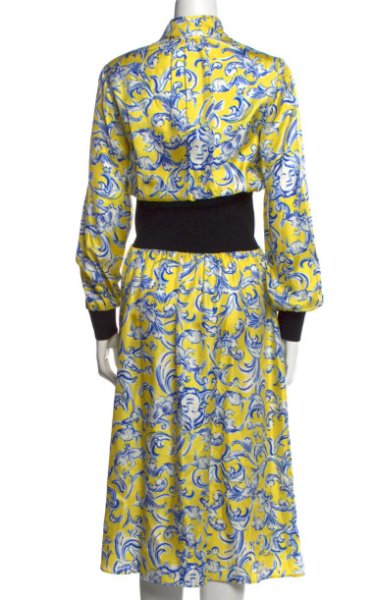 画像3: セール!【戸田恵梨香さん着用】Tory Burch トリーバーチ rib waist dress  Yellow Swirl  12023 (3)