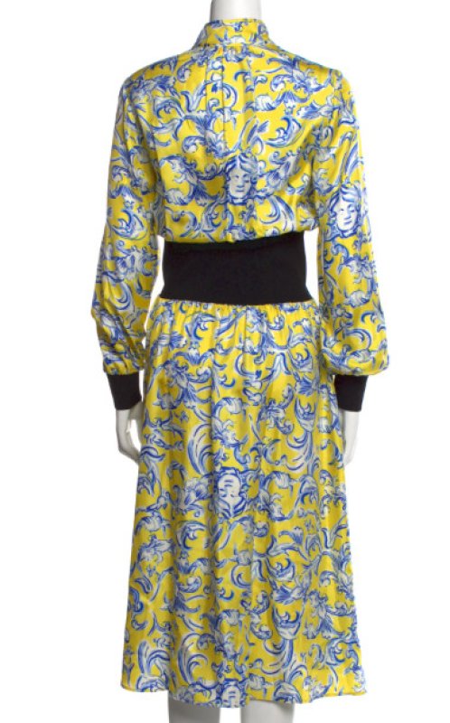 画像3: セール！【戸田恵梨香さん着用】Tory Burch トリーバーチ　rib waist dress  Yellow Swirl  12023 (3)