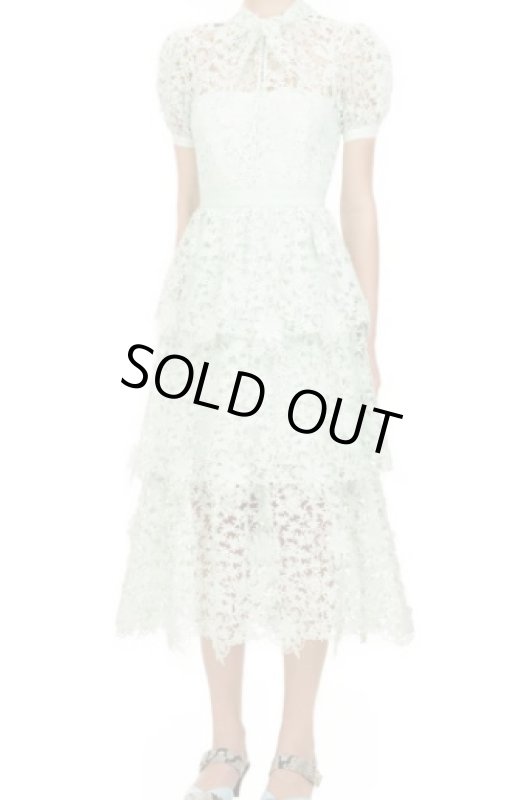 画像1: 【東京ガールズコレクション使用】Self Portrait　セルフポートレート　Mint 3D Guipure Lace Midi Dress  41906 (1)