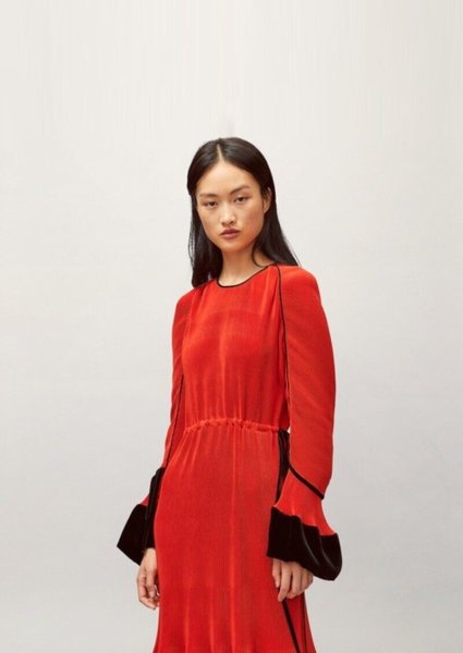 画像4: セール!【森泉さん、クリスティンベル着用】Tory Burch トリーバーチ convertible pleated ruffled midi dress (4)