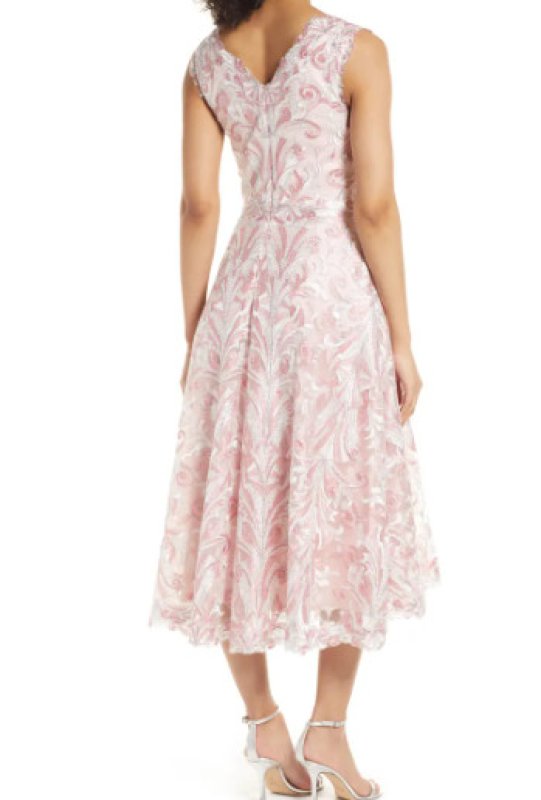 画像2: セール！Tadashi Shoji タダシショージ    KEATON MIDI DRESS　ピンク系 (2)