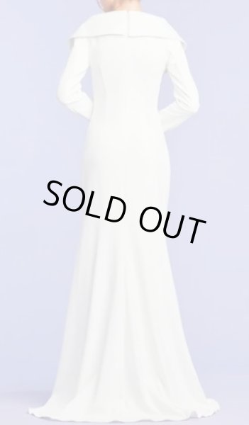 画像2: 限定セール！【檀れいさん、アンミカさん着用】Tadashi Shoji タダシショージ   INIZIO SHAWL COLLAR GOWN　アイボリー系  42502 (2)