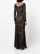 画像2: セール！Tadashi Shoji タダシショージ  applique detail  long sleeve gown 　ブラック (2)