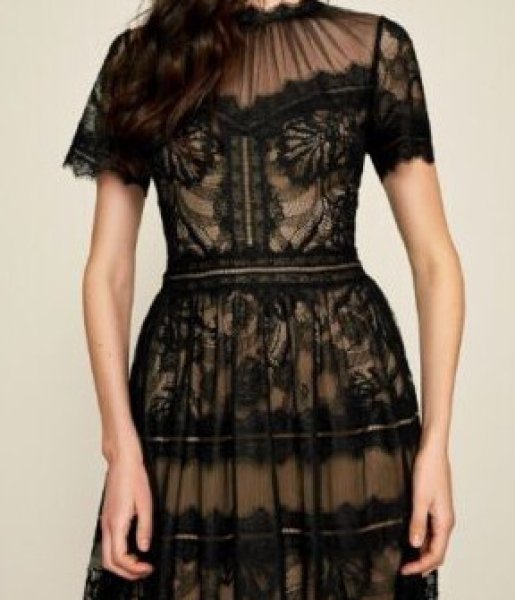 画像3: Tadashi Shoji タダシショージ   camilla Lace Gown ブラック (3)
