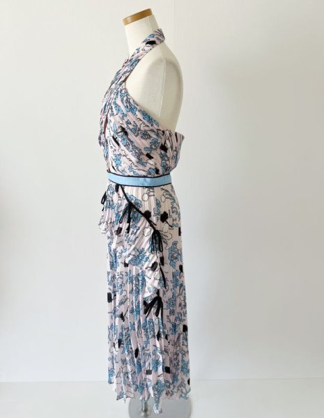 画像5: 【TWICE ツウィ着用】Self Portrait セルフポートレート Cross-Front Pleated Floral Halter Dress  5101 (5)