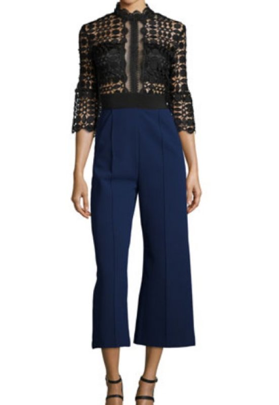 画像1: 再販売セール！【西野カナさんご着用】Self Portrait セルフポートレイト　レースジャンプスーツ  10016 (1)