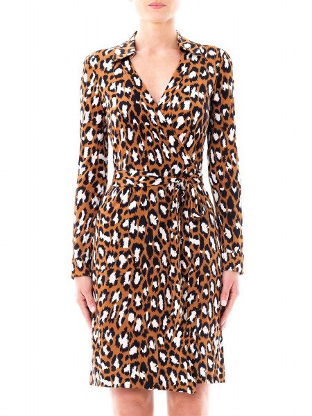 画像1: 【パリスヒルトン愛用】Diane von Furstenberg 　　New Jeanne Two wrap dress　　Spotted cat hazelnut (1)