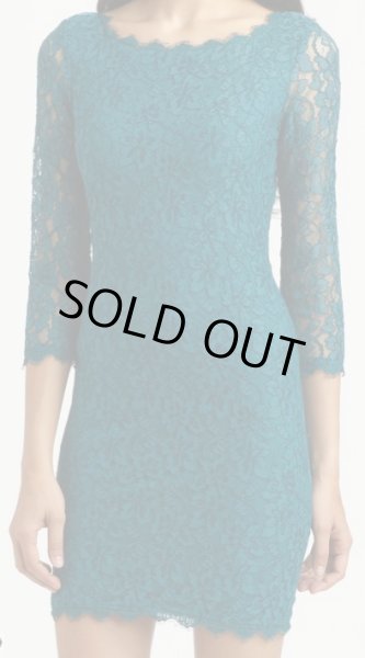 画像1: 【Lindsay Price愛用】Diane von Furstenberg　　Zarita Lace Dress  DEEP TEAL (1)