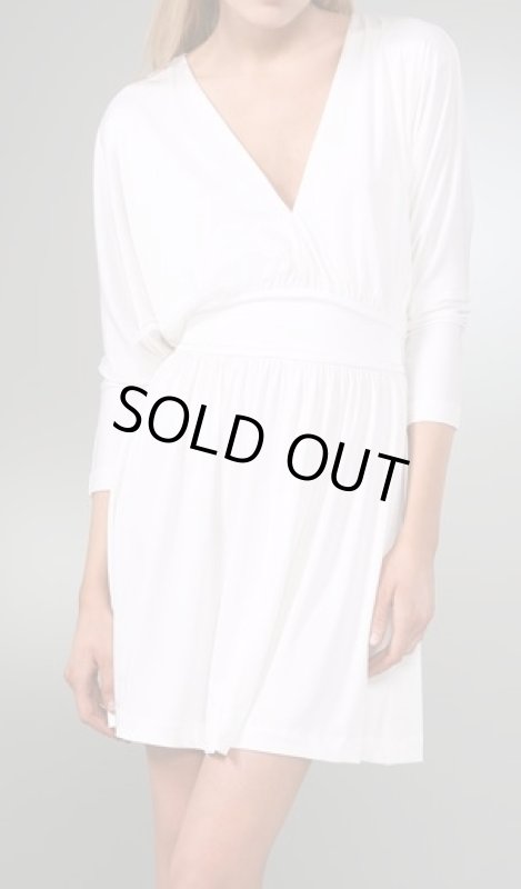 画像1: 【SATC、サラジェシカパーカー着用】Halston Heritage　Deep V Cocktail Dressホワイト (1)