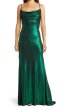 画像1: セール！Tadashi Shoji タダシショージ  ARA METALLIC JERSEY GOWN　グリーン系 (1)