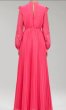 画像2: 限定セール！Self Portrait　セルフポートレート　 Pink Chiffon Guipure Lace Bib Maxi Dress (2)