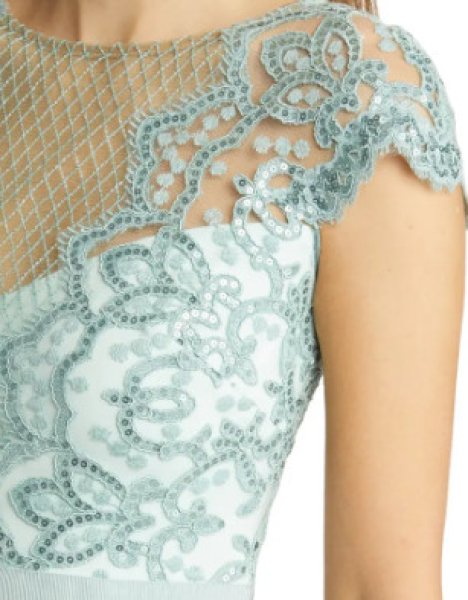 画像3: Tadashi Shoji  タダシショージ スパンコールレースシースドレス  ブルー、グリーン系 (3)