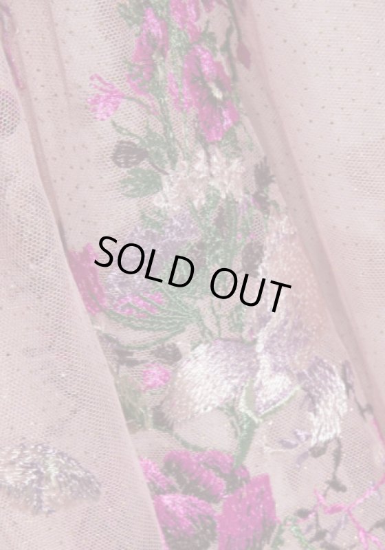 画像3:  セール！Marchesa Notte マルケッサノッテ　花柄刺繍チュールロングドレス　 (3)