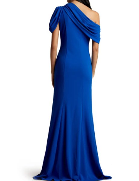 画像2: Tadashi Shoji タダシショージ  COPLEY SHOULDER DRAPE GOWN  ブルー (2)