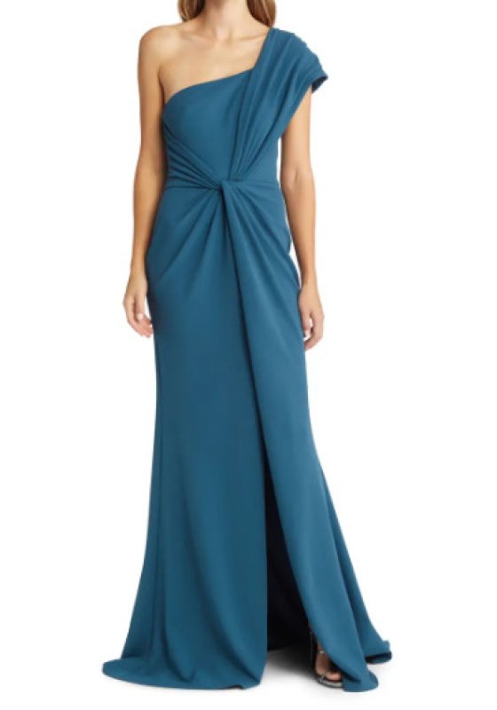 画像1: セール！Tadashi Shoji  タダシショージ  BRISTOL DRAPED TWIST KNOT GOWN  ブルー系  04033 (1)