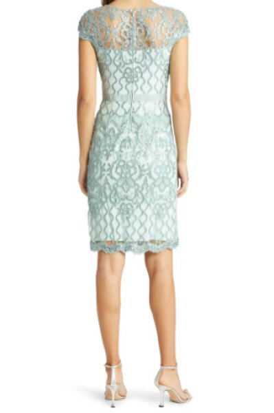 Tadashi Shoji タダシショージ スパンコールレースシースドレス