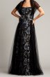 画像1: 限定セール！Tadashi Shoji  タダシショージ　LAVERNE TULLE OVERLAY EMBROIDERED GOWN  ネイビー、ブラック系 (1)