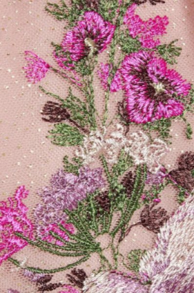 画像3:  セール!Marchesa Notte マルケッサノッテ 花柄刺繍ティアードスカートドレス ピンク  4203 (3)