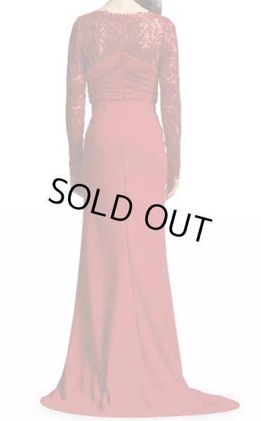 画像2: セール!【ハイヒール リンゴさん着用】Tadashi Shoji タダシショージ  Pleated Sequin Crepe Gown レッド  10101 (2)