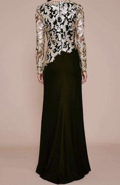 画像2: セール!Tadashi Shoji  パーティードレス  KANYA  Gown ブラック、ゴールド (2)