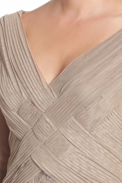 画像6: 【杉本彩さん着用】Tadashi Shoji  タダシショージ  Sequin Lace Gown SAND ベージュ系  10181 (6)