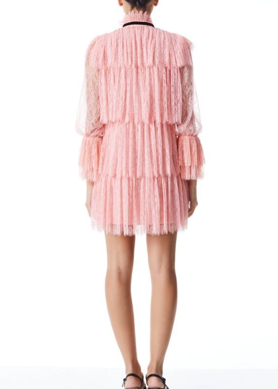 画像2: セール！【谷まりあさん着用】Alice + Olivia アリスアンドオリビア　 Joanie Tiered Ruffle Dress　ピンク  11111 (2)