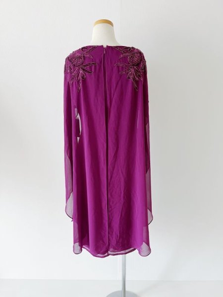 画像6: Adrianna Papell アドリアナパペル　パープルケープドレス　　　　 (6)