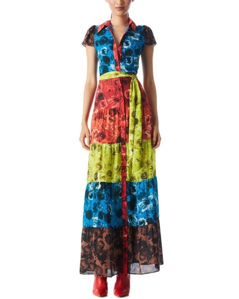 画像1: 再販売！【Amanda Kloots着用】Alice + Olivia アリスアンドオリビア　 Miranda Tiered Maxi Dress  62301 (1)