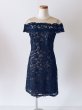 画像3: 1点のみ即発！Tadashi Shoji タダシショージ  Illusion Off-the-Shoulder Dress ネイビー  52101 (3)