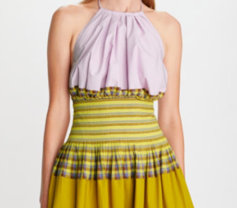 画像4: セール【谷まりあさん着用、25ans掲載】Tory Burch トリーバーチ　VERONICA  PLAID カラーブロックドレス (4)