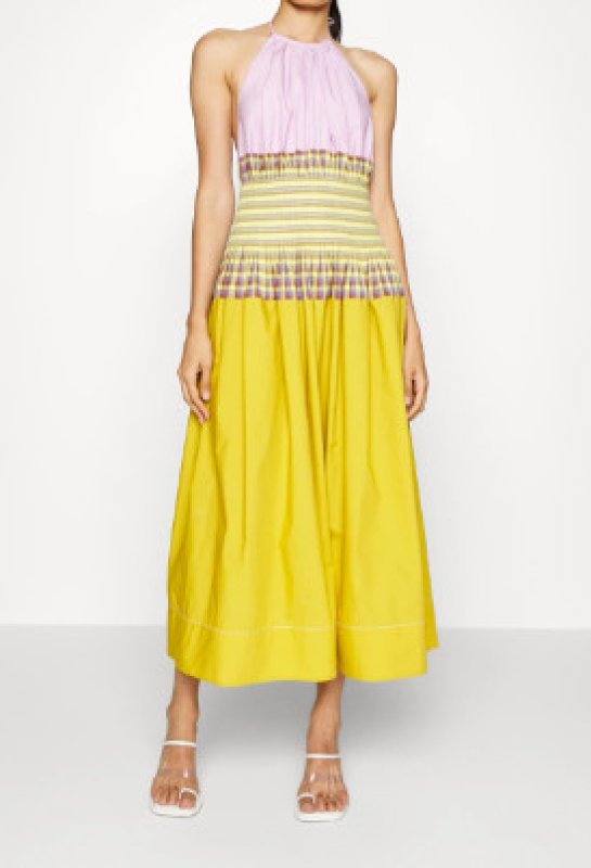 画像1: セール【谷まりあさん着用、25ans掲載】Tory Burch トリーバーチ　VERONICA  PLAID カラーブロックドレス (1)