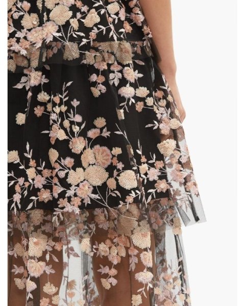 画像3: Self Portrait セルフポートレート Sleevleless  Floral Mesh Midi Dress (3)