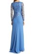 画像2:  Tadashi Shoji  タダシショージ　BRADWELL EMBROIDERED CREPE GOWN ブルー系  05261 (2)