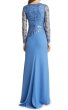 画像2:  Tadashi Shoji  タダシショージ　BRADWELL EMBROIDERED CREPE GOWN ブルー系 (2)