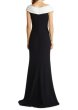 画像2: 即発！Tadashi Shoji タダシショージ   MARIBEL DRAPED V-NECK GOWN　ブラック、ホワイト (2)