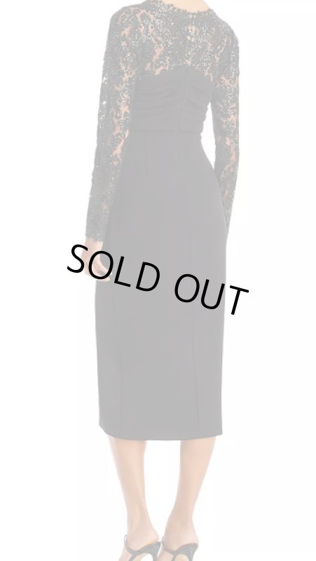 画像3: セール！【水卜麻美さん着用】Tadashi Shoji タダシショージ  JULIA CRISSCROSS-DRAPED MIDI DRESS  ブラック (3)
