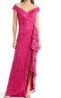 画像1: Tadashi Shoji タダシショージ  CORINA SEQUIN EMBROIDERED FLOUNCE GOWN  ピンク系 (1)