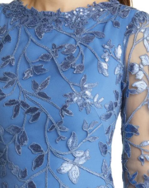 画像4:  Tadashi Shoji  タダシショージ BRADWELL EMBROIDERED CREPE GOWN ブルー系  05261 (4)