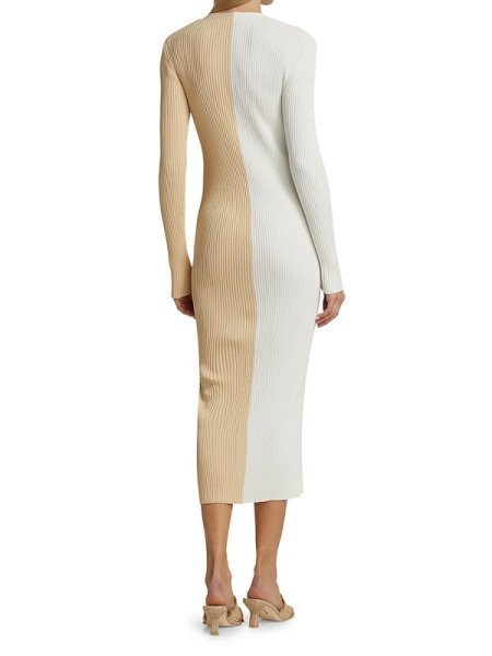 画像2: セール!STAUD スタウド Shoko Sweater Midi Dress   Biscotti White  (2)