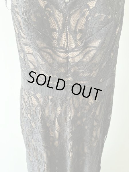 画像3: 1点のみ即発！Tadashi Shoji タダシショージ   オフショルダーレースイブニングドレス　 ブラック (3)