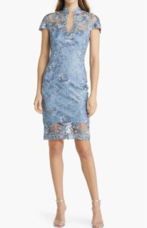 Tadashi Shoji タダシショージ ANKUR KEYHOLE EMBROIDERED DRESS