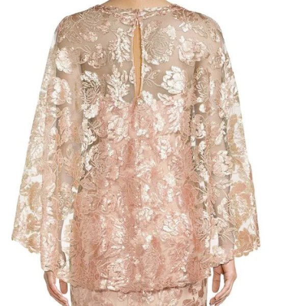 画像3:  セール!Tadashi Shoji  タダシショージ DORINE CAPE GOWN ピンク系  12066 (3)