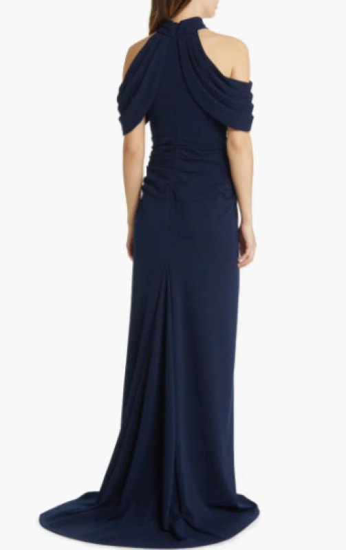 画像2: セール！Tadashi Shoji タダシショージ　コールドショルダードレス　ネイビー (2)