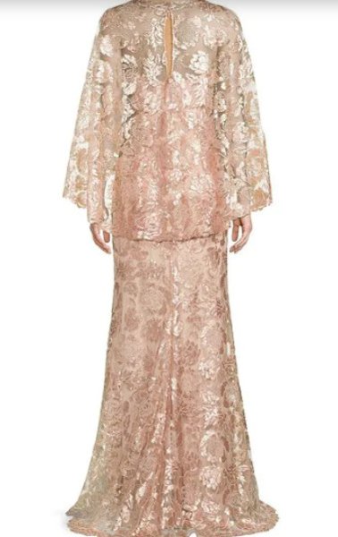 画像2:  セール!Tadashi Shoji  タダシショージ DORINE CAPE GOWN ピンク系  12066 (2)