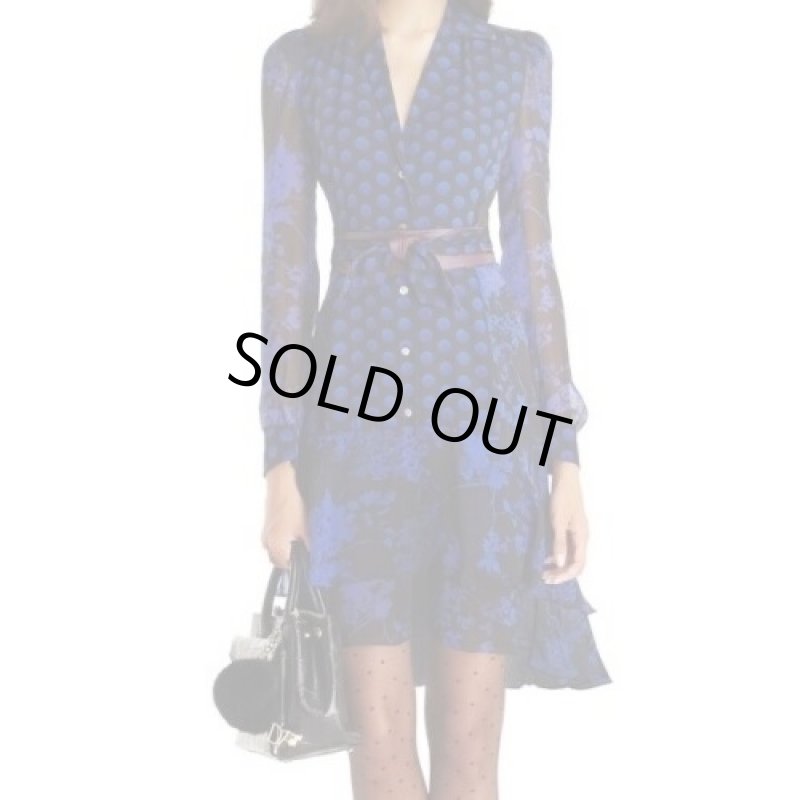 画像2: 【セレブ愛用】Diane von Furstenberg 　ダイアンフォンファステンバーグ　 CATHERINE DRESS  FLORAL DAZE DOT BLUE  (2)