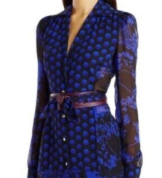 画像3: 【セレブ愛用】Diane von Furstenberg  ダイアンフォンファステンバーグ  CATHERINE DRESS  FLORAL DAZE DOT BLUE  (3)
